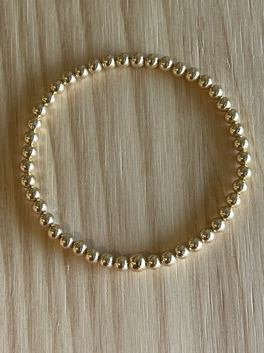 4mm Gold Filled Beaded Bracelet