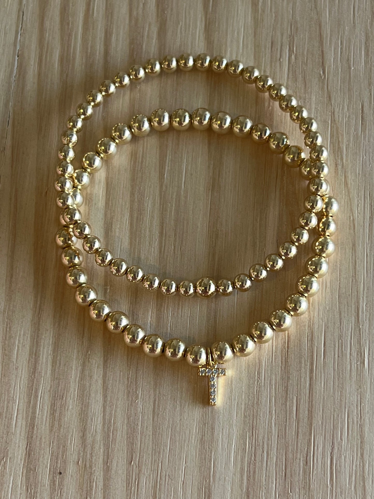 4mm Gold Filled Beaded Bracelet