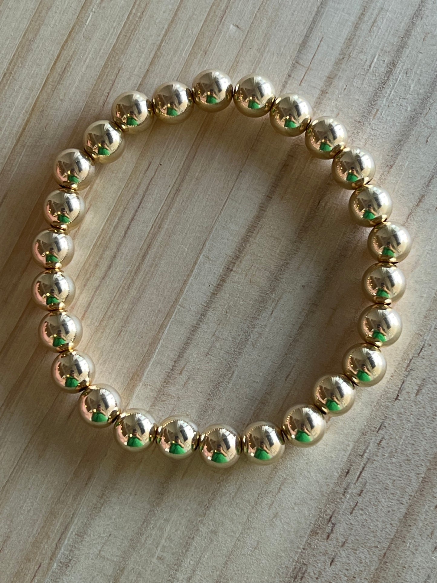 8mm Gold Filled Beaded Bracelet