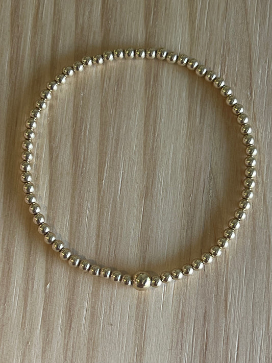 3mm Gold Filled Beaded Bracelet